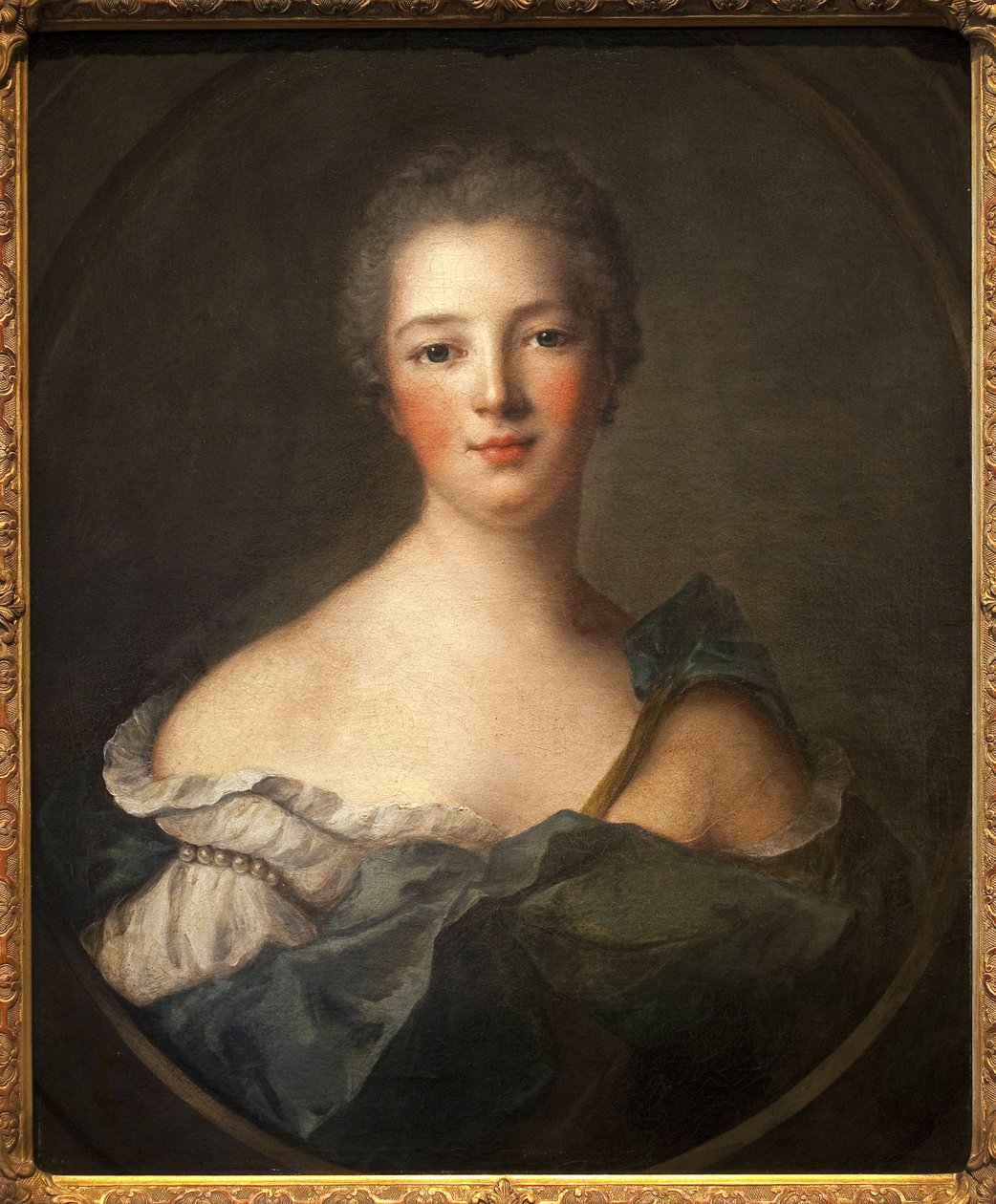Jeanne Antoinette Poisson, markisin av Pompadour (1721-1764) - Målning från verkstaden av Jean Marc (Jean-Marc) Nattier (1685-1766), olja på duk av Jean Marc Nattier
