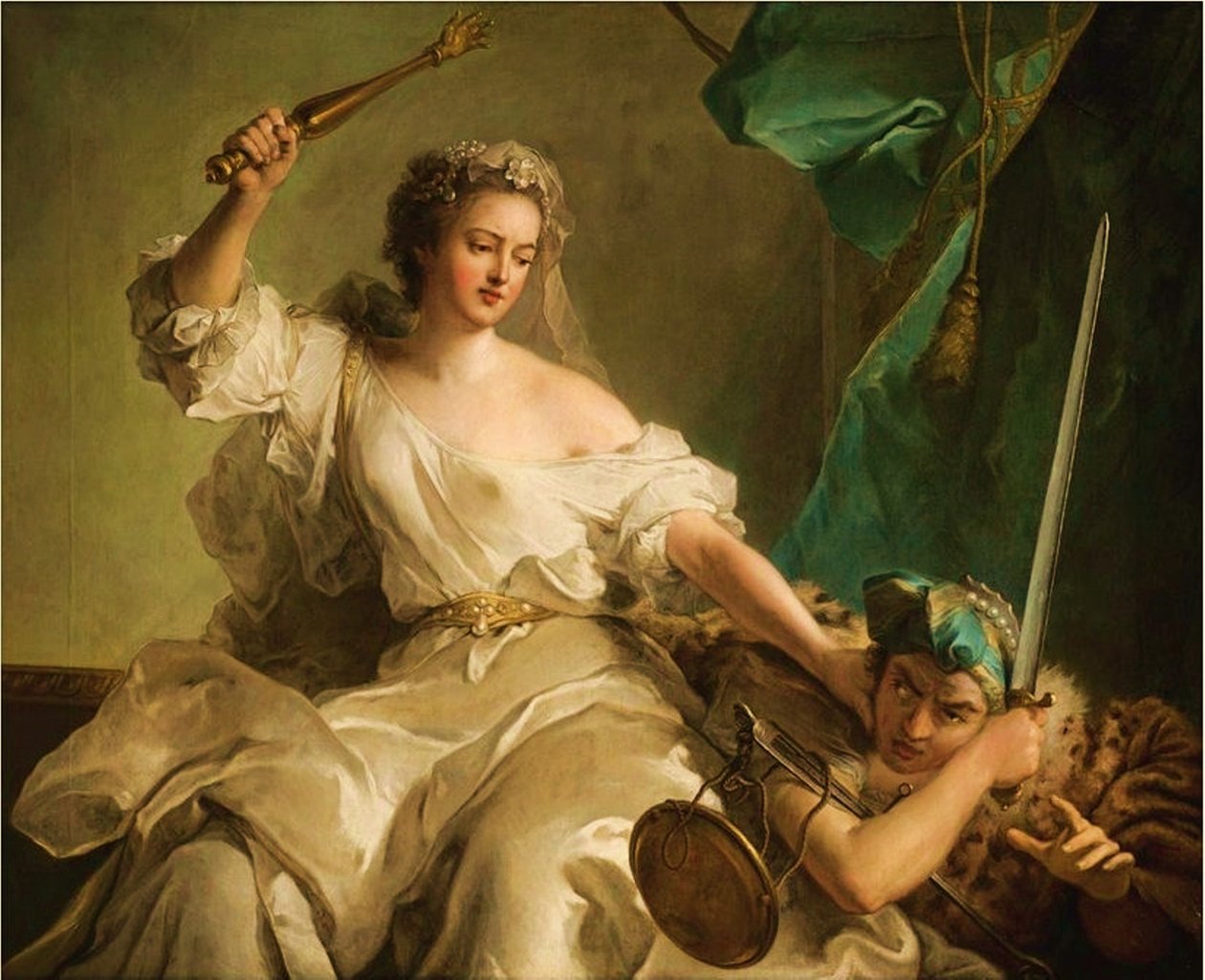 Rättvisa som straffar orättvisa kallade Madame Adélaïde av Frankrike för rättvisa. av Jean Marc Nattier