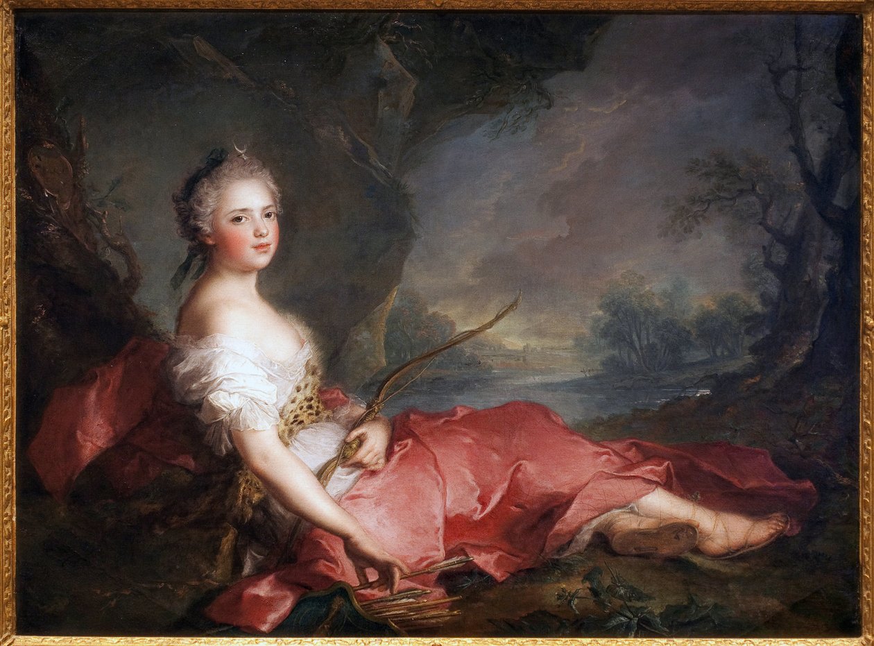 Madame Adelaide en Diane - Målning av Jean Marc (Jean-Marc) Nattier (1685-1766), olja på duk av Jean Marc Nattier