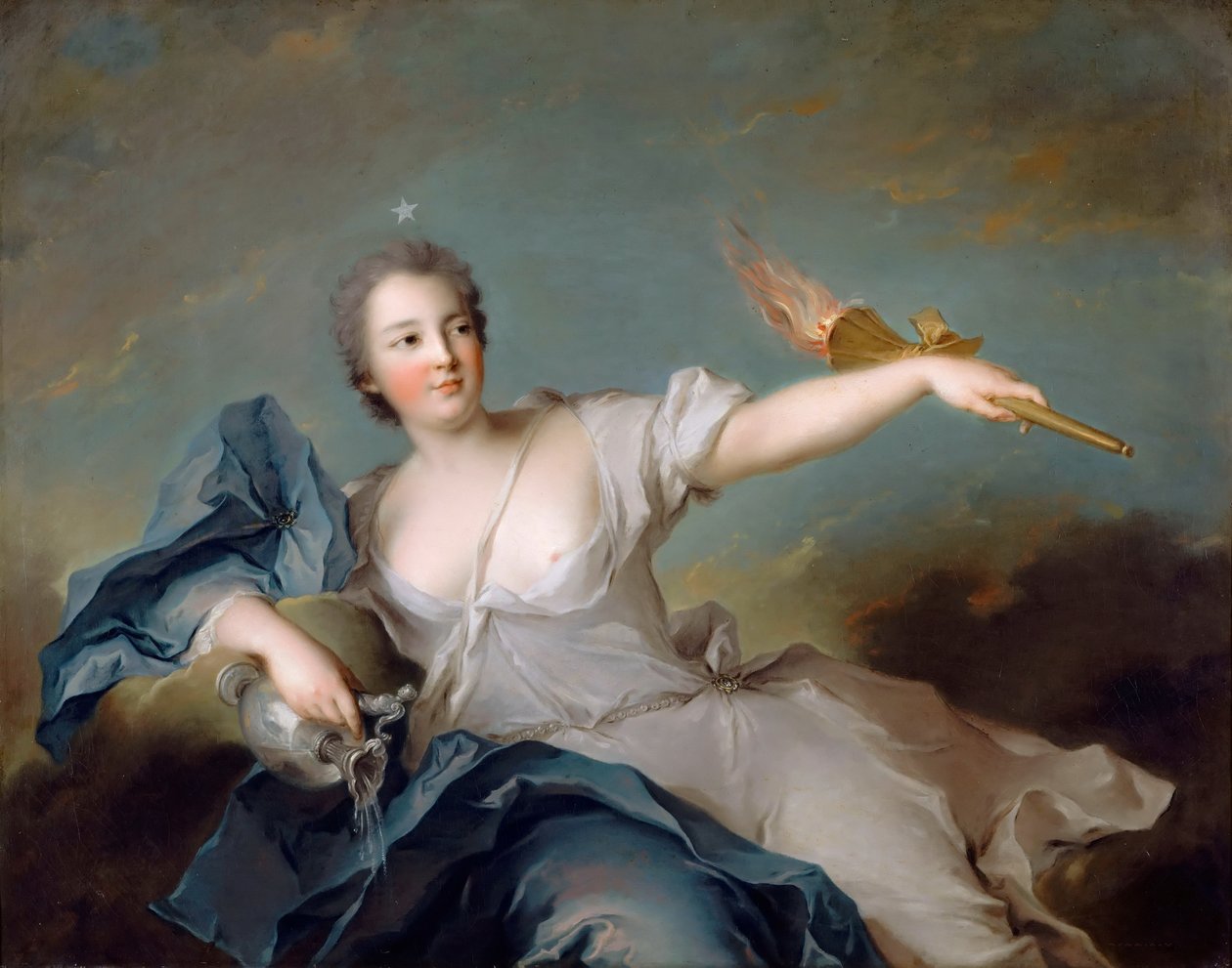 Marie-Anne de Nesle, Marquise de La Tournelle, hertiginna av Châteauroux 1717-1744 av Jean Marc Nattier