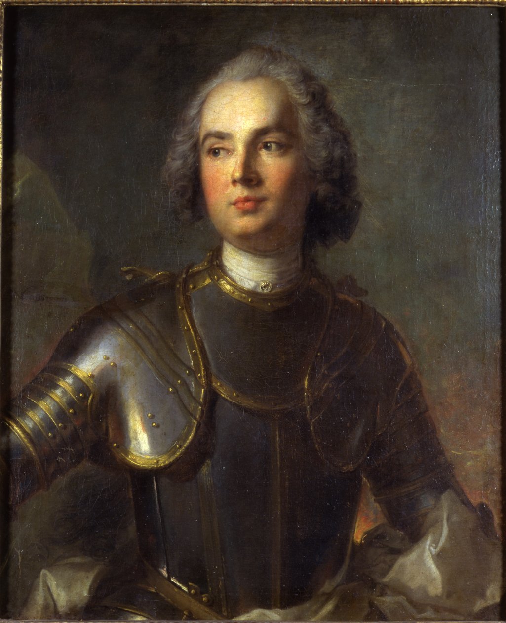 Porträtt av Charles-Guillaume-Louis, Marquis de Broglie, Lord of Le Mesnil, 1734 av Jean Marc Nattier