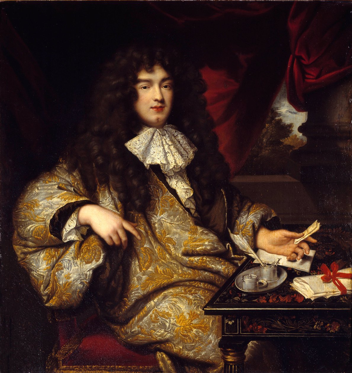 Porträtt av Jean Baptiste (Jean-Baptiste) Colbert (1651-1690) seigneur Marquis de Seignelay, minister för flottan, son till Colbert. Målning av Marc Nattier (1642 - 1705) av Jean Marc Nattier