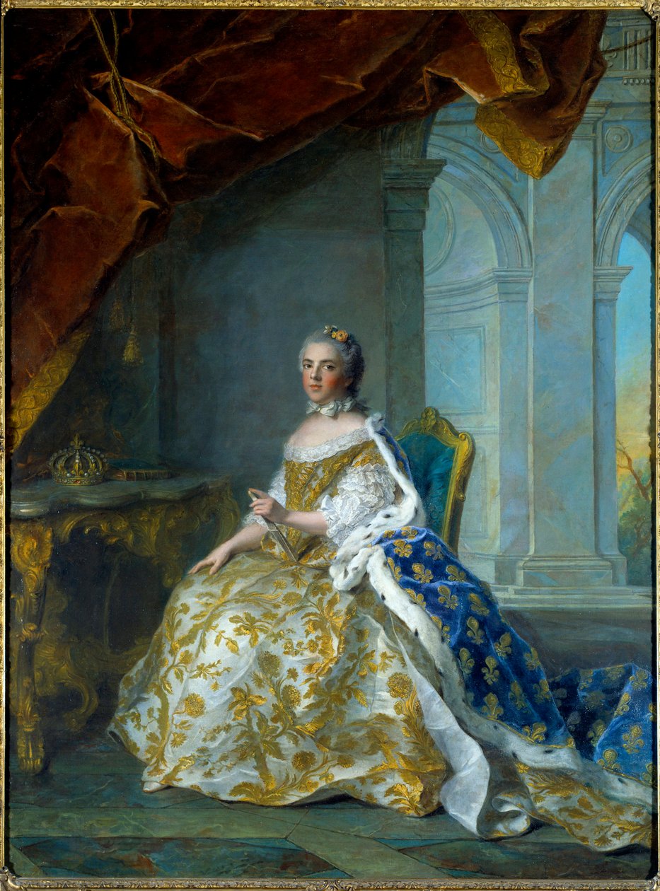Porträtt av Louise Elisabeth av Frankrike, Spädbarn av Spanien sedan hertiginnan av Parma (1727-1759) Målning av Jean Marc (Jean-Marc) Nattier (1685-1766) 1761 Sön 2,4x1,84m av Jean Marc Nattier
