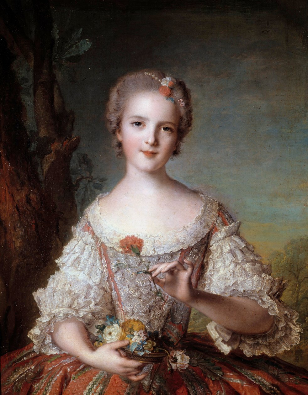 Porträtt av Madame Louise av Frankrike (1737-1787) dotter till kung Ludvig XV Målning av Jean-Marc (Jean-Marc) Nattier (1685-1766) 1748 Sön 0,98x0,85 m av Jean Marc Nattier