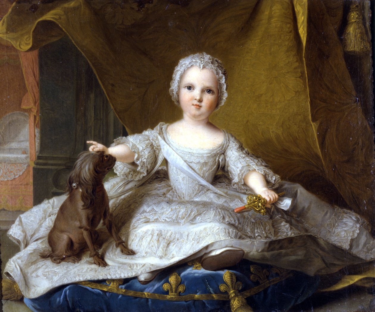Porträtt av Madame Maria Zeffirina - Målning av Jean Marc (Jean-Marc) Nattier (1685 - 1766). 1751 - Uffizierna, Florens av Jean Marc Nattier