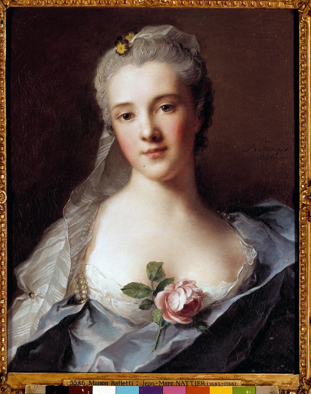 Porträtt av Manon Balletti (1740-1776), hustru till arkitekten Jean Francois Blondel (1705-1774) Målning av Jean Marc (Jean-Marc) Nattier (1685-1766) av Jean Marc Nattier