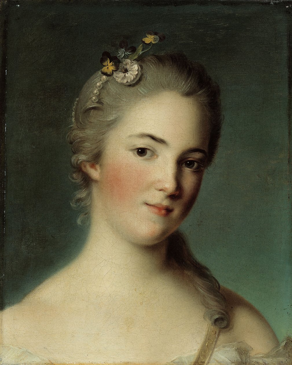 Porträtt av Marie-Geneviève Boudrey. av Jean Marc Nattier
