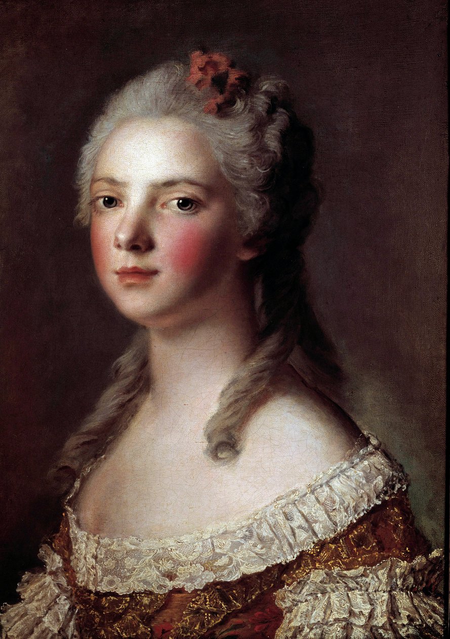 Porträtt av Marie Adelaide av Frankrike kallad Madame Adelaide (1732-1799) dotter till Ludvig XV Målning av Jean Marc (Jean-Marc) Nattier (1685-1766) 1750 Sön 0,54x0,42 m av Jean Marc Nattier