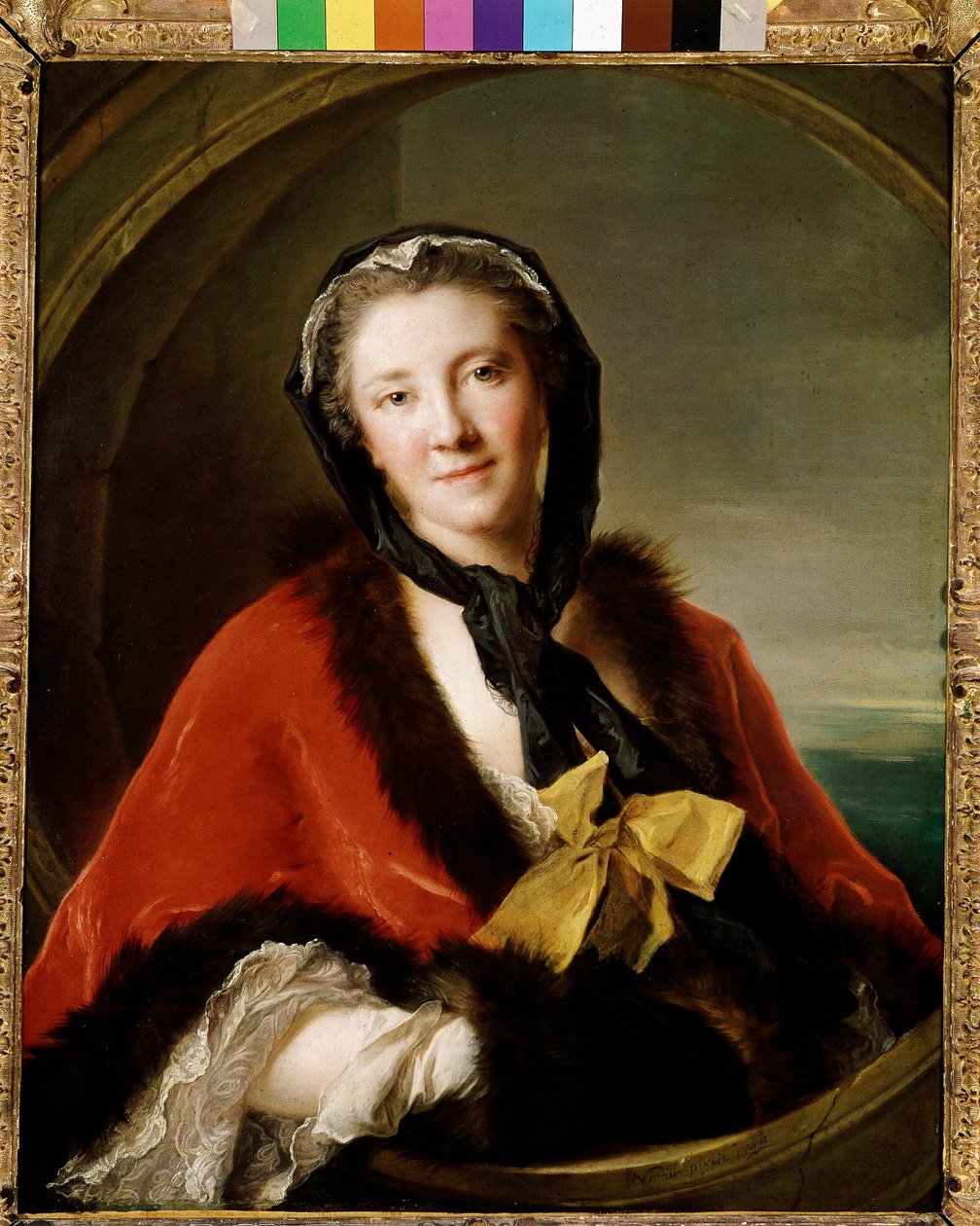Porträtt av grevinnan Ticino, hustru till Sveriges ambassadör i Paris (iol på duk av Jean Marc Nattier