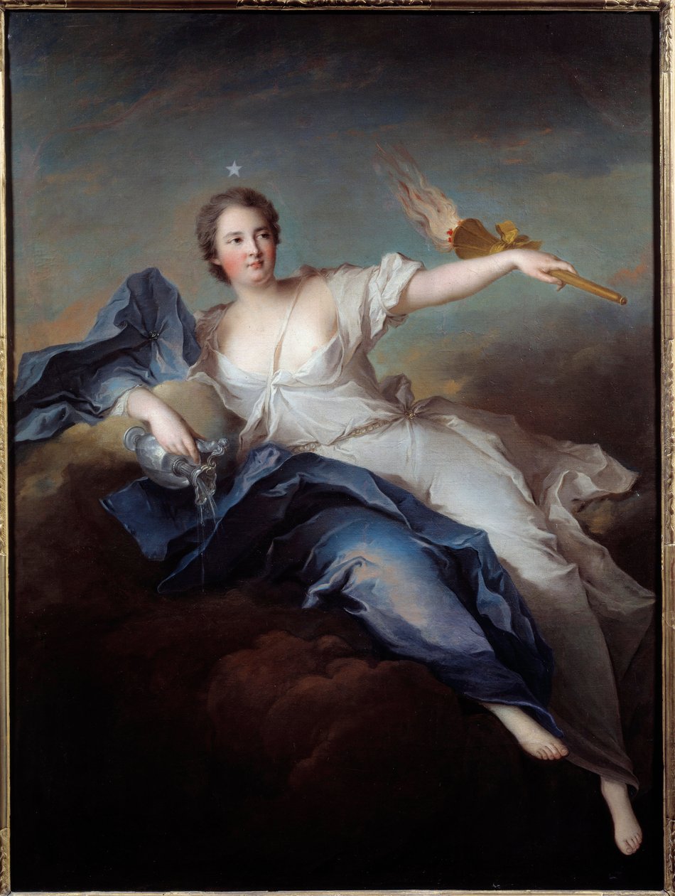 Porträtt av hertiginnan av Chateauroux i Aurora (Marie Anne de Mailly Nesle av Jean Marc Nattier