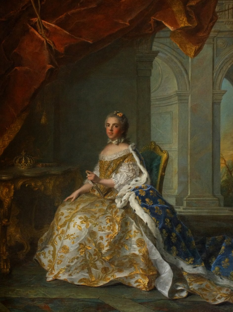 Postumt porträtt av Louise Elisabeth av Frankrike (1727-1759), hertiginna av Parma, i hovdräkt av Jean Marc Nattier