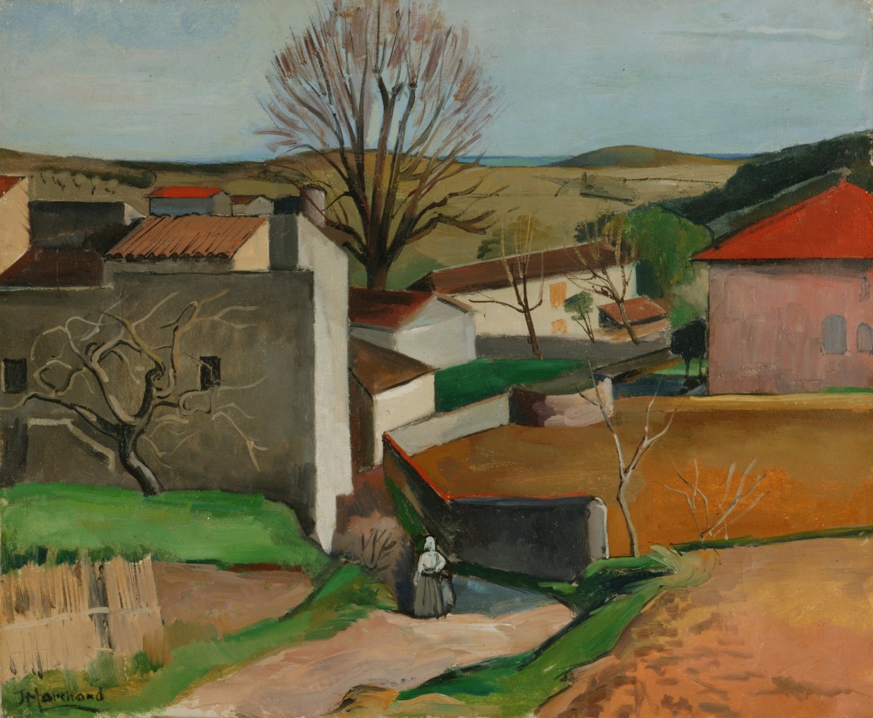 French Village (olja på duk) av Jean Marchand
