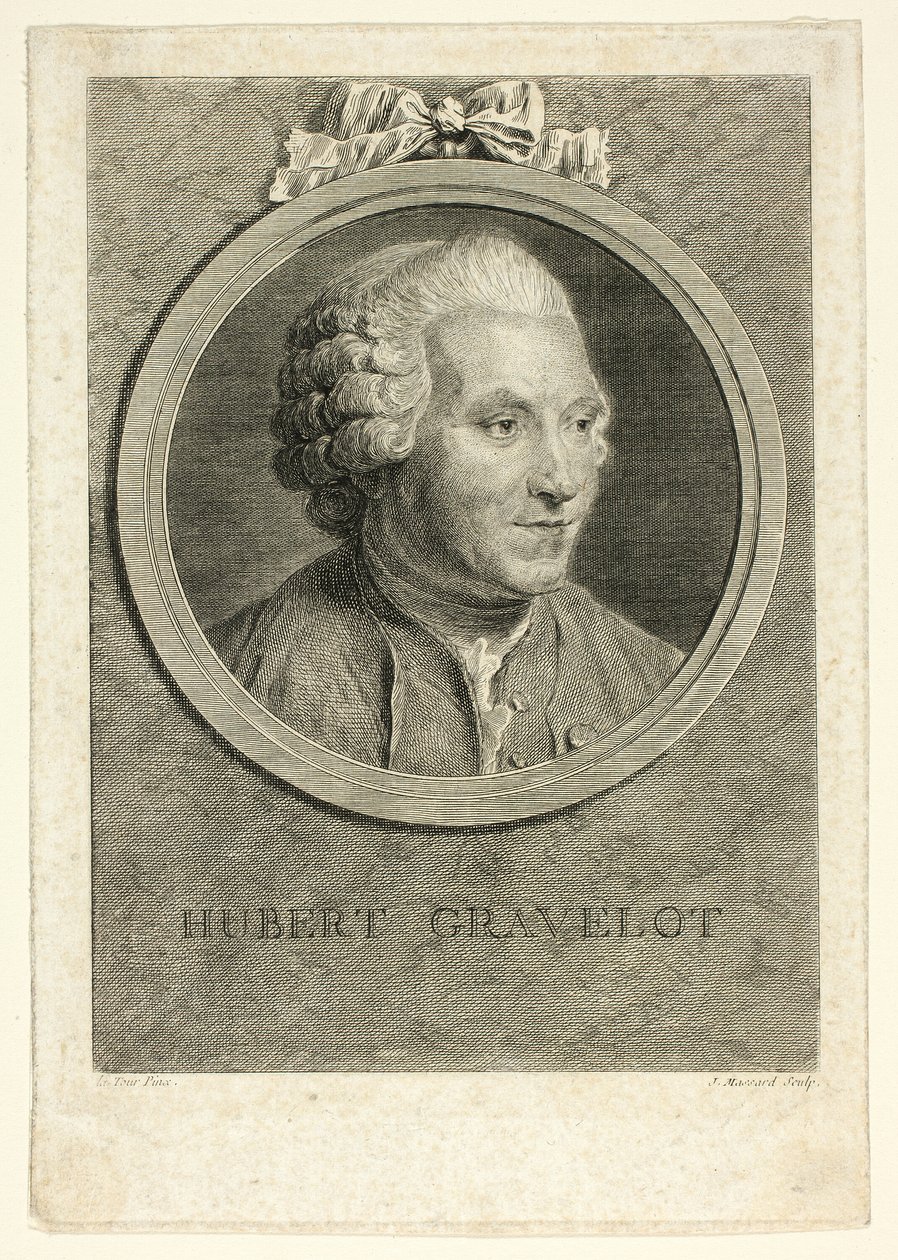 Porträtt av Hubert Gravelot av Jean Massard
