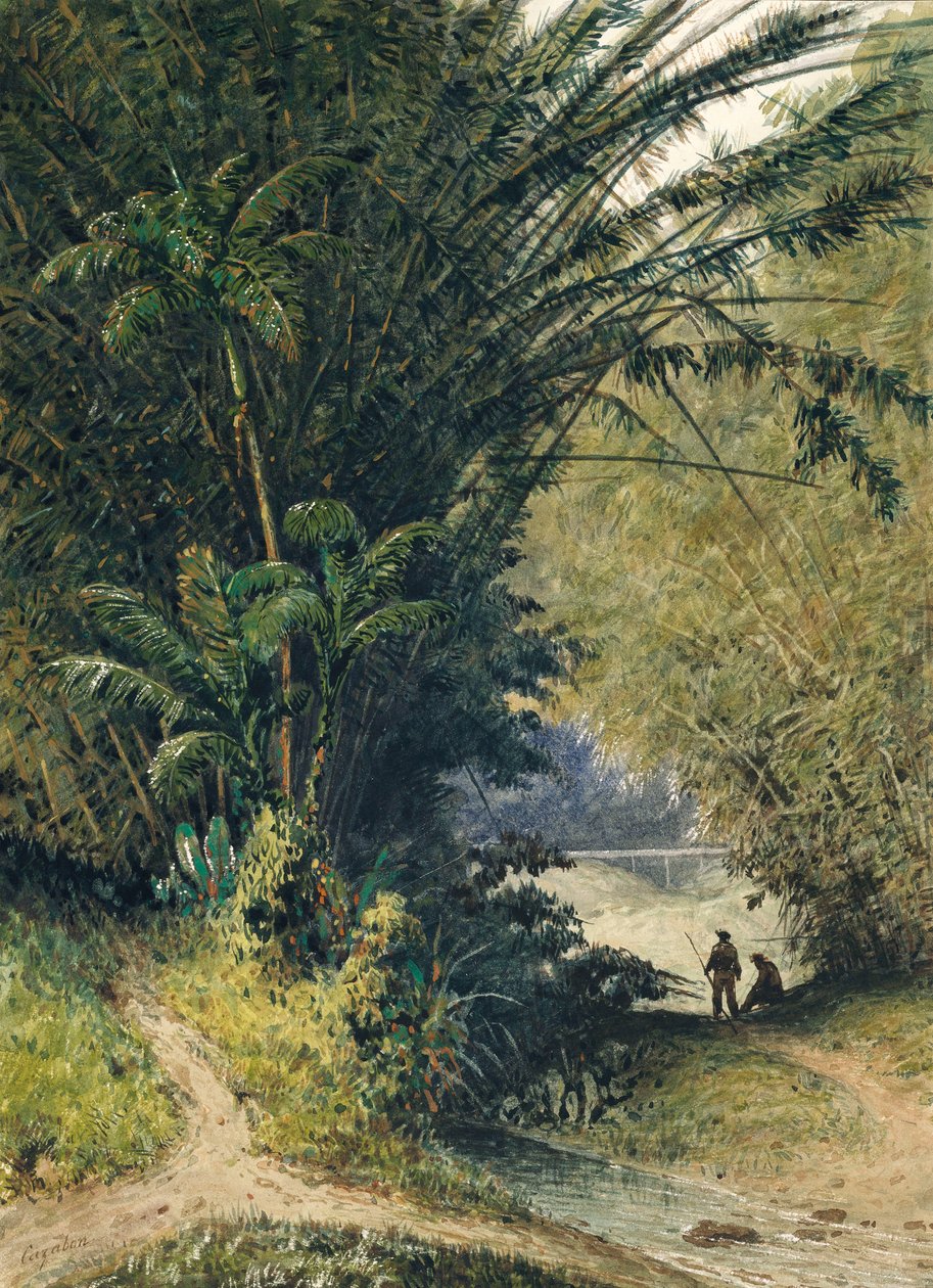 En bambulund i Trinidad av Jean Michel Cazabon