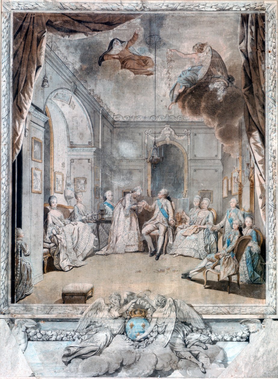 Mme Louise säger adjö till sin son, 1772 av Jean Michel the Younger Moreau