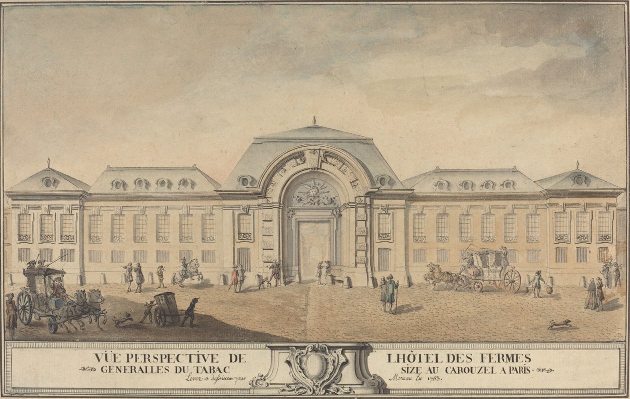 Utsikt över Hôtel des Fermes Générales du Tabac av Jean Michel Moreau