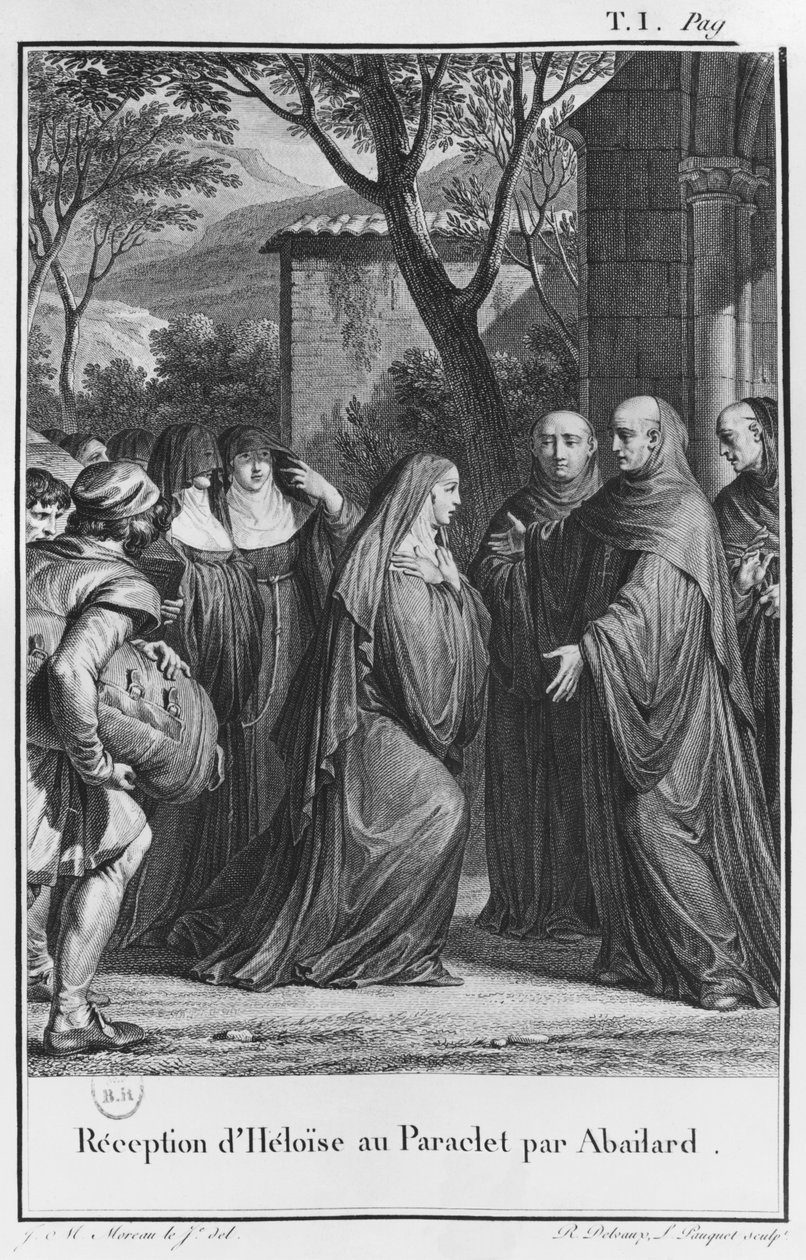 Abelard välkomnar Heloise vid Paraclete, illustration från 