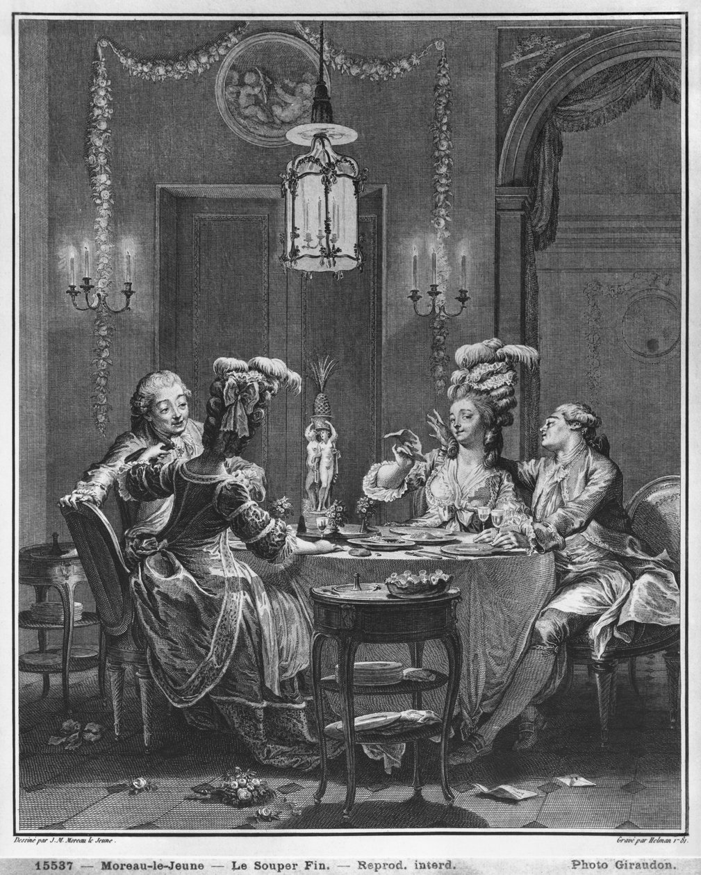 Gourmetnattvarden, graverad av Isidore Stanislas Helman (1743-1809) 1781 av Jean Michel the Younger Moreau