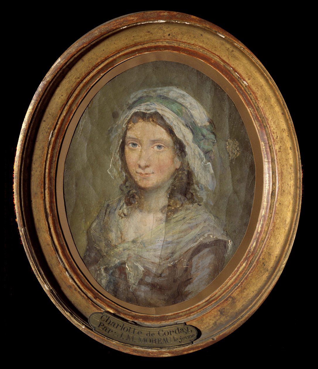 Porträtt av Charlotte Corday (1768-1793) Målning av Moreau Le Jeune (1741-1814) 1793. av Jean Michel the Younger Moreau