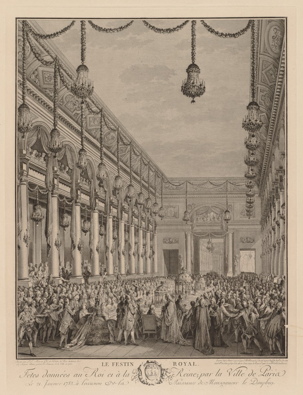 Kunglig högtid på Hôtel de Ville, 21 januari 1782 av Jean Michel the Younger Moreau