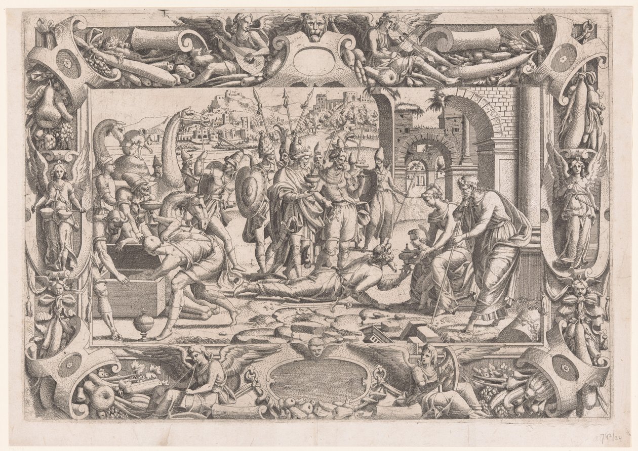 Dyrkan av kungarna av Jean Mignon (attributed to)