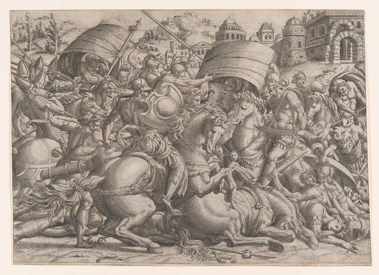 Slaget före Troja, 1535-55. av Jean Mignon