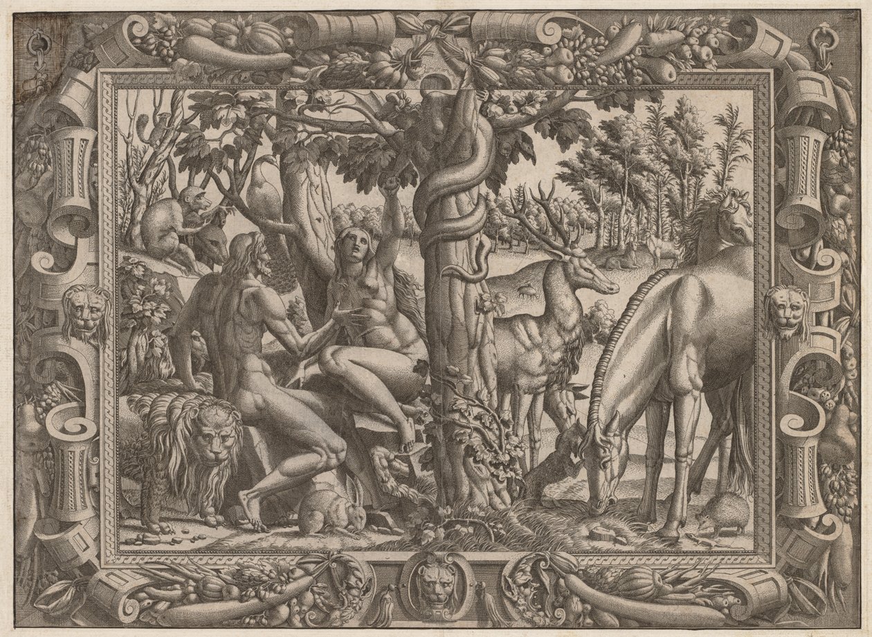 Evas frestelse, ca. 15451547. av Jean Mignon
