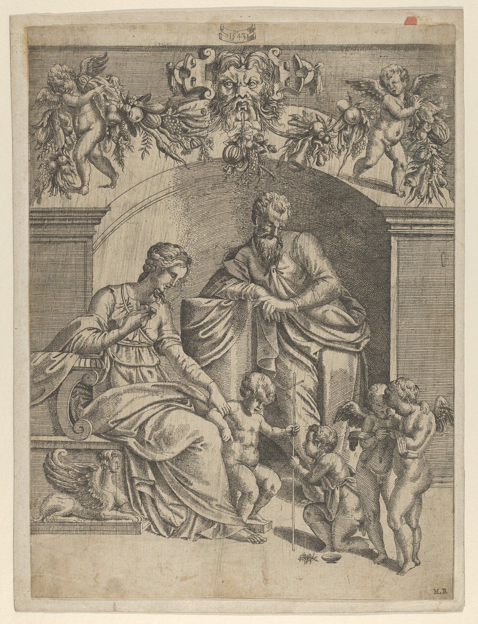 Jungfrun med Jesusbarnet älskad av Johannes, 1543. av Jean Mignon