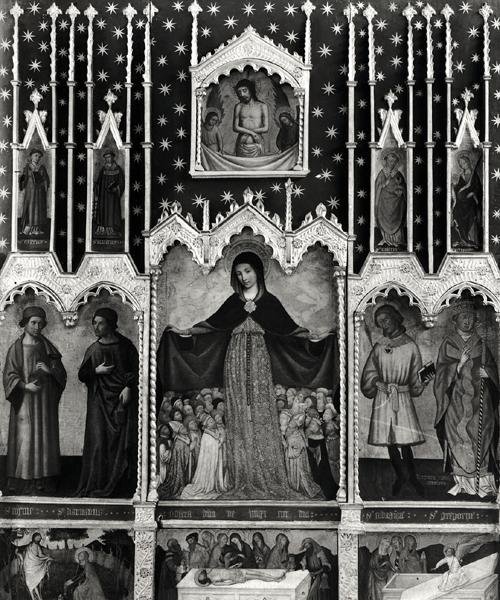 Virgin of Mercy, ca 1429 (se även detalj 167594) (tempera på panel) av Jean Mirailhet