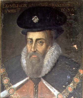 Porträtt av Robert Cecil (ca 1563-1612), 1:a earlen av Salisbury och 1:a viscount Cranborne (olja på panel) av Jean Monier or Mosnier