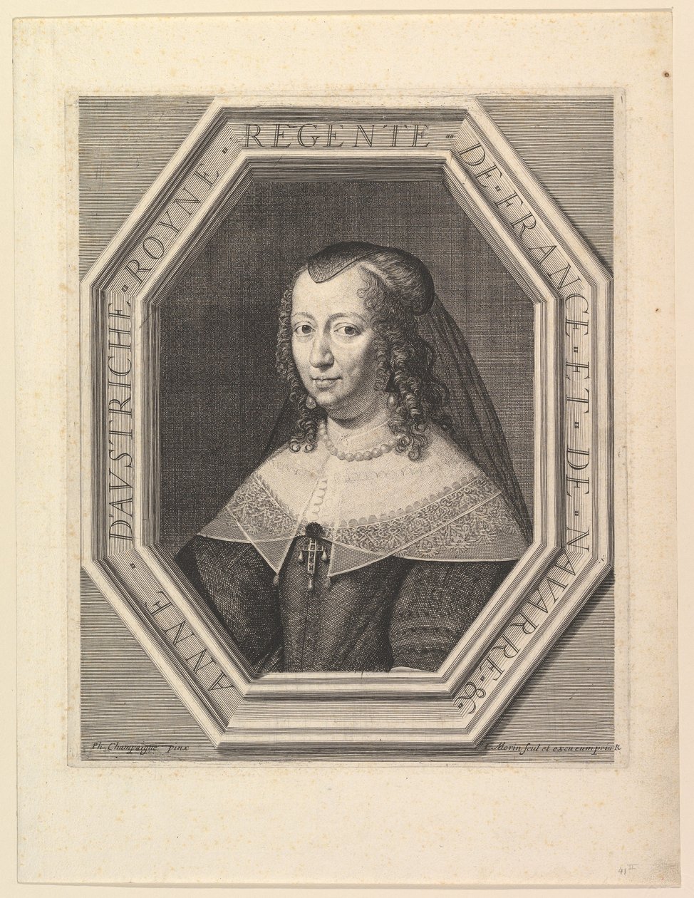 Anne av Österrike, Frankrikes drottning, i domstolssorg. av Jean Morin