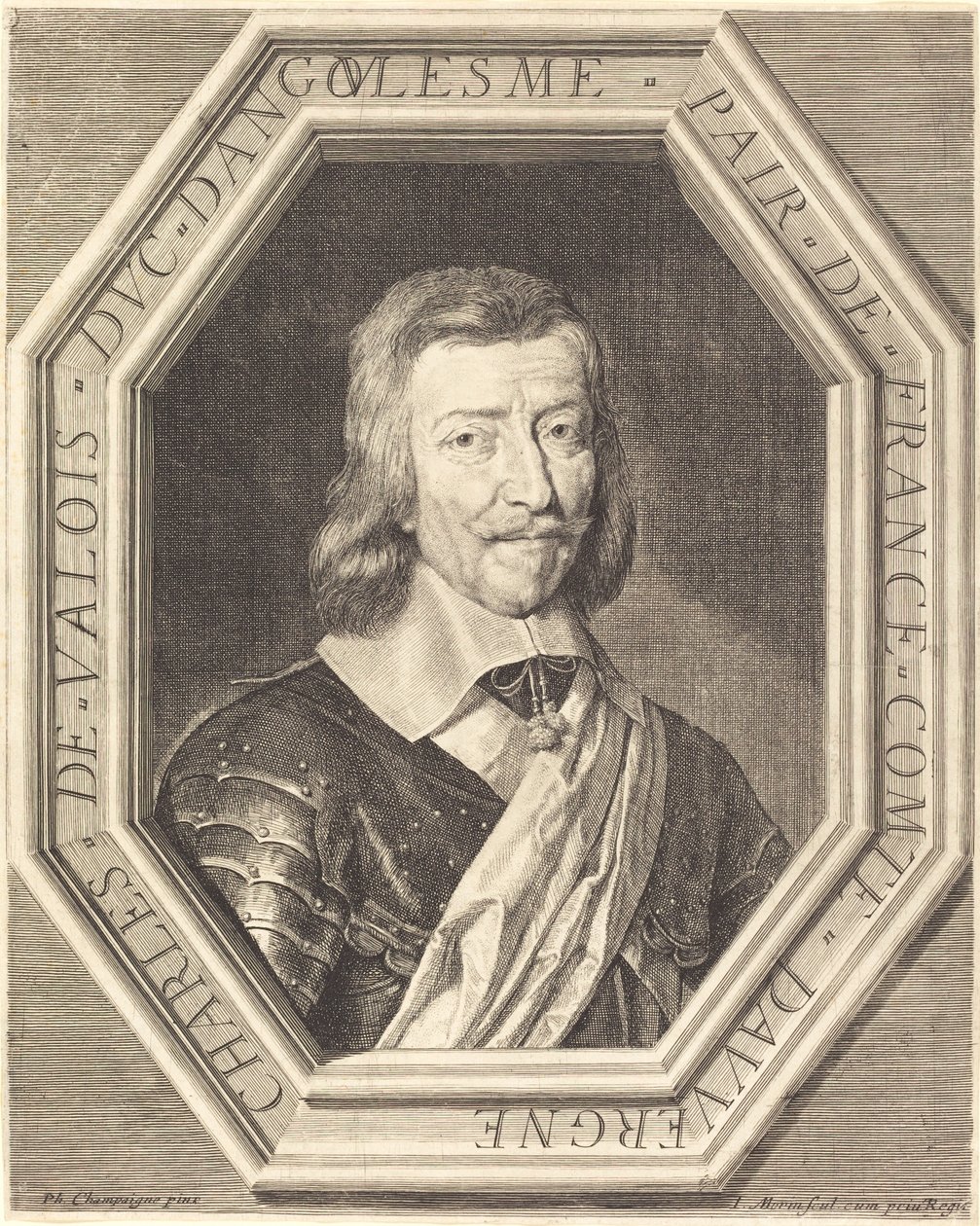 Charles de Valois, hertig av Angouleme av Jean Morin after Philippe de Champaigne