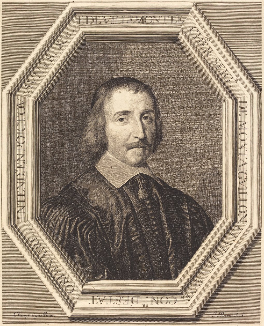 Francois de Villemontee av Jean Morin after Philippe de Champaigne