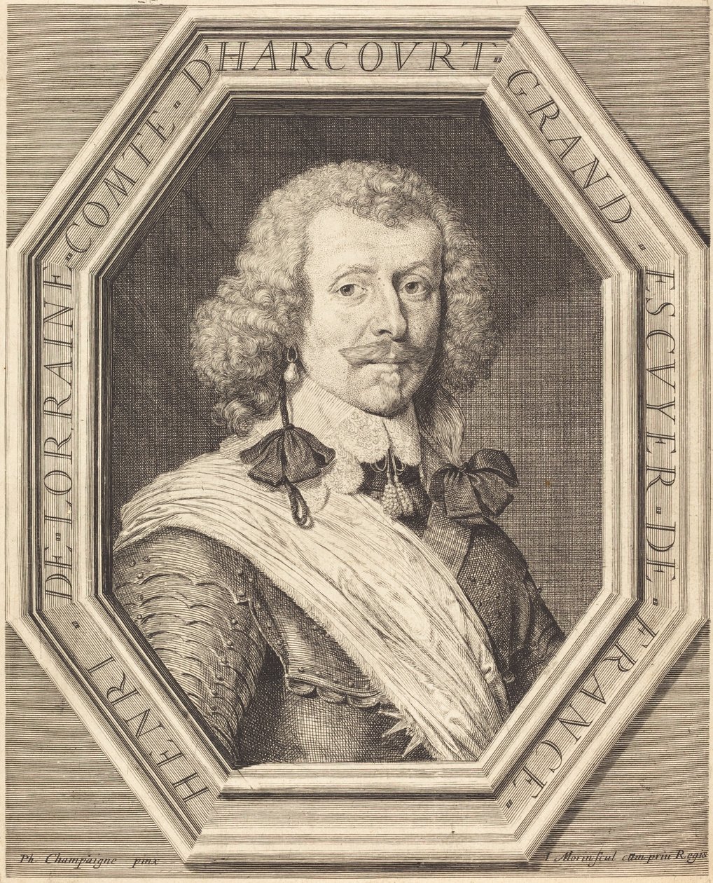 Henrik av Lorraine, greve av Harcourt av Jean Morin after Philippe de Champaigne