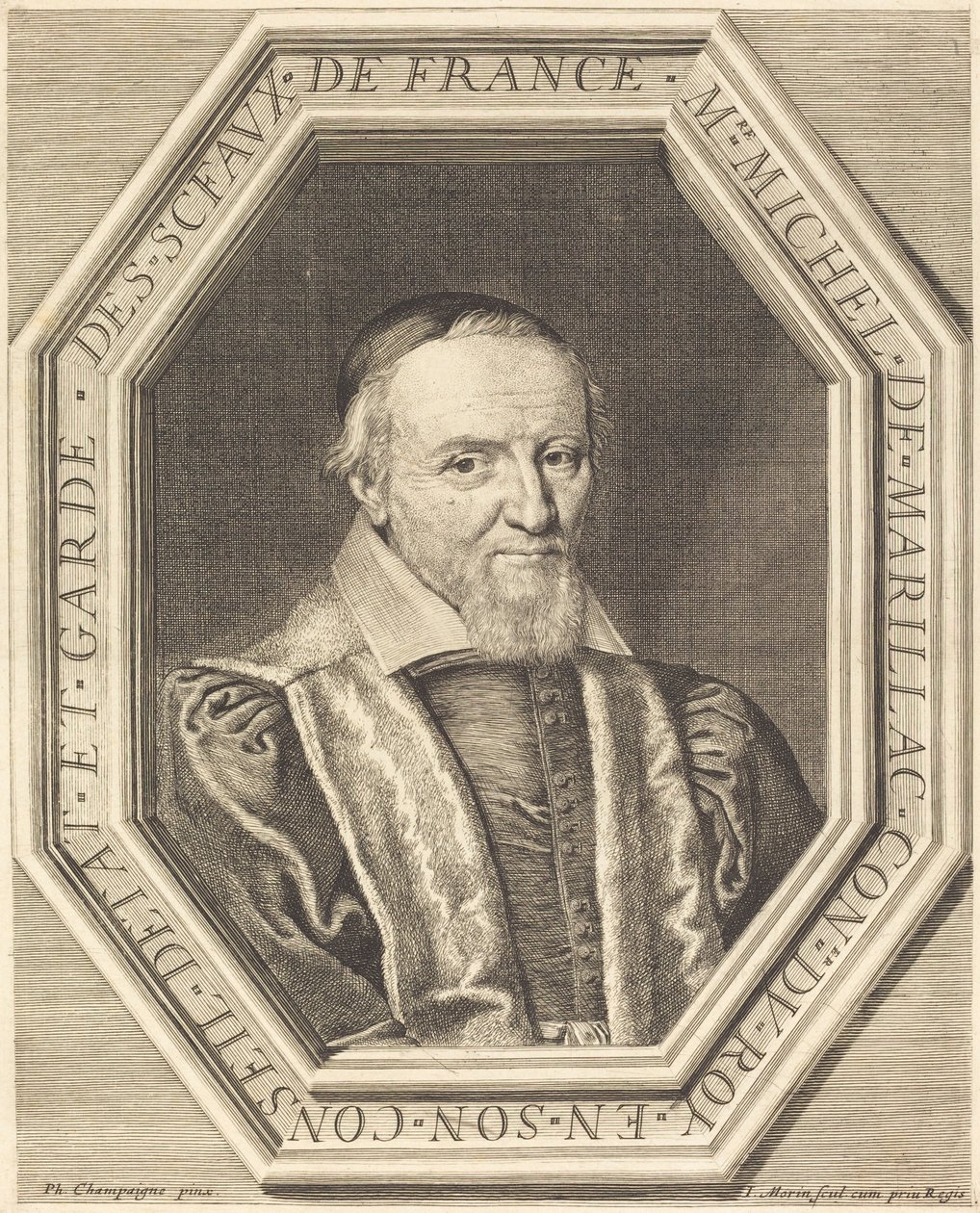 Michel deMarillac av Jean Morin after Philippe de Champaigne