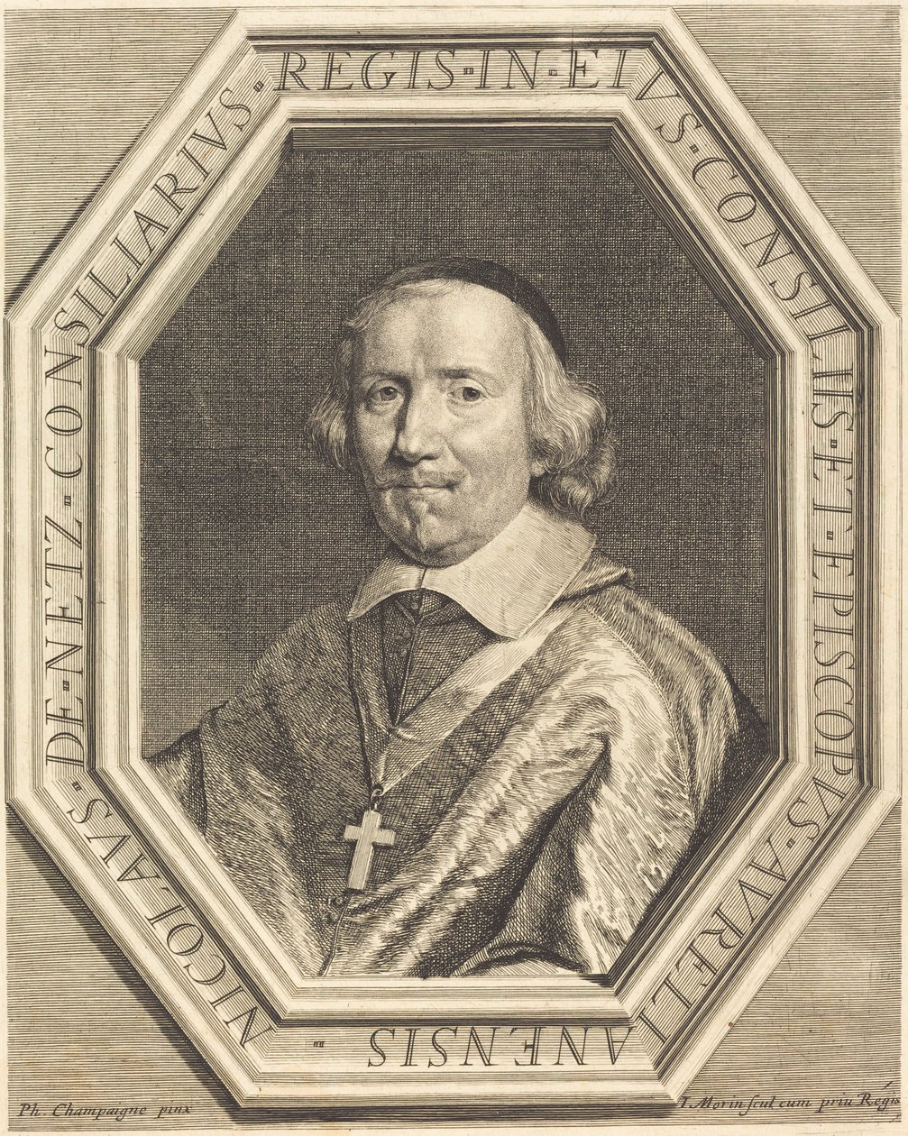 Nicolas de Netz av Jean Morin after Philippe de Champaigne