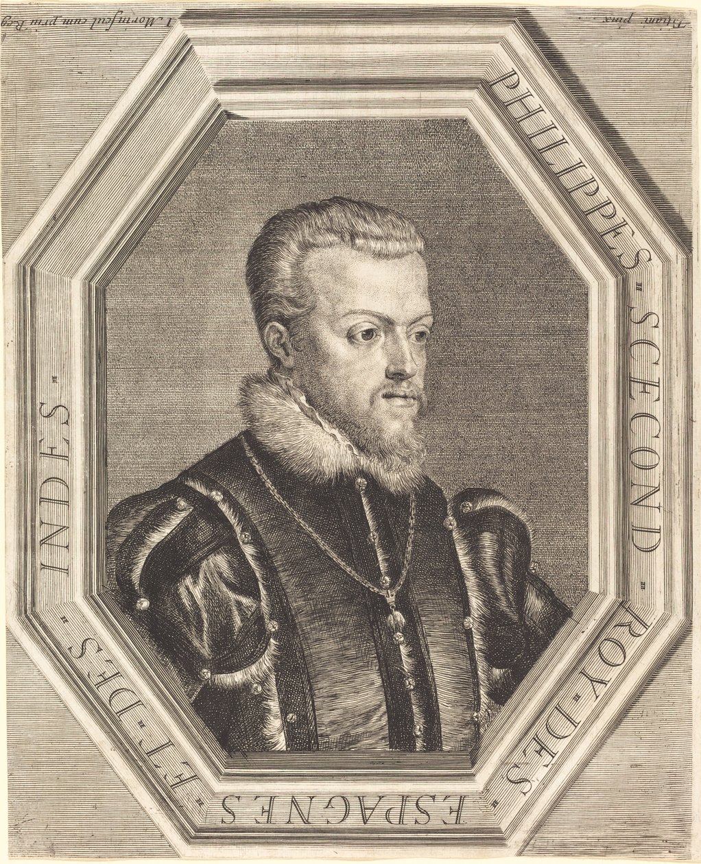 Philippe II, kung av Spanien av Jean Morin after Titian