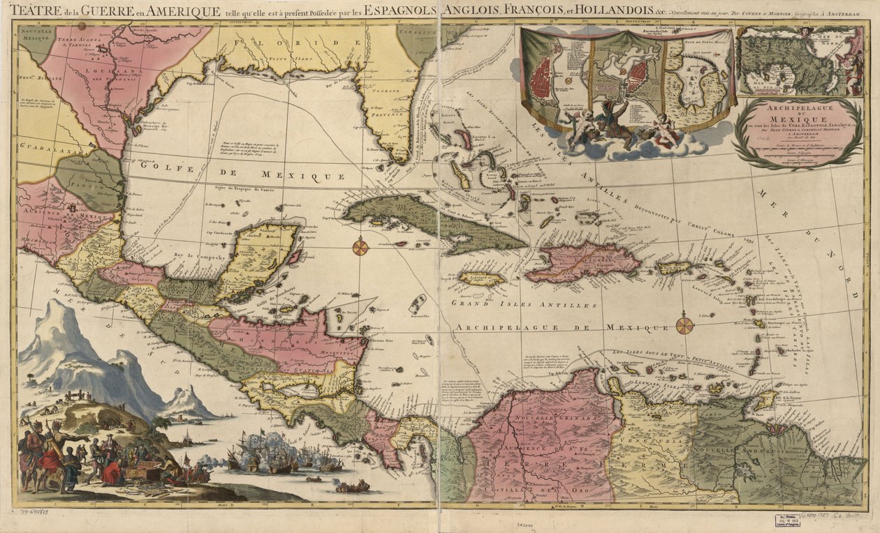 Mexikos skärgård där är öarna Kuba, Spanien, Jamaica, etc. av Jean; Mortier Cóvens