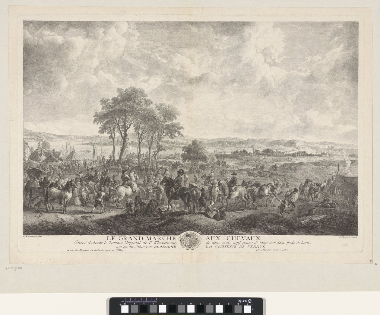 Grote paardenmarkt Den stora hästmarknaden (titel på objekt) av Jean Moyreau