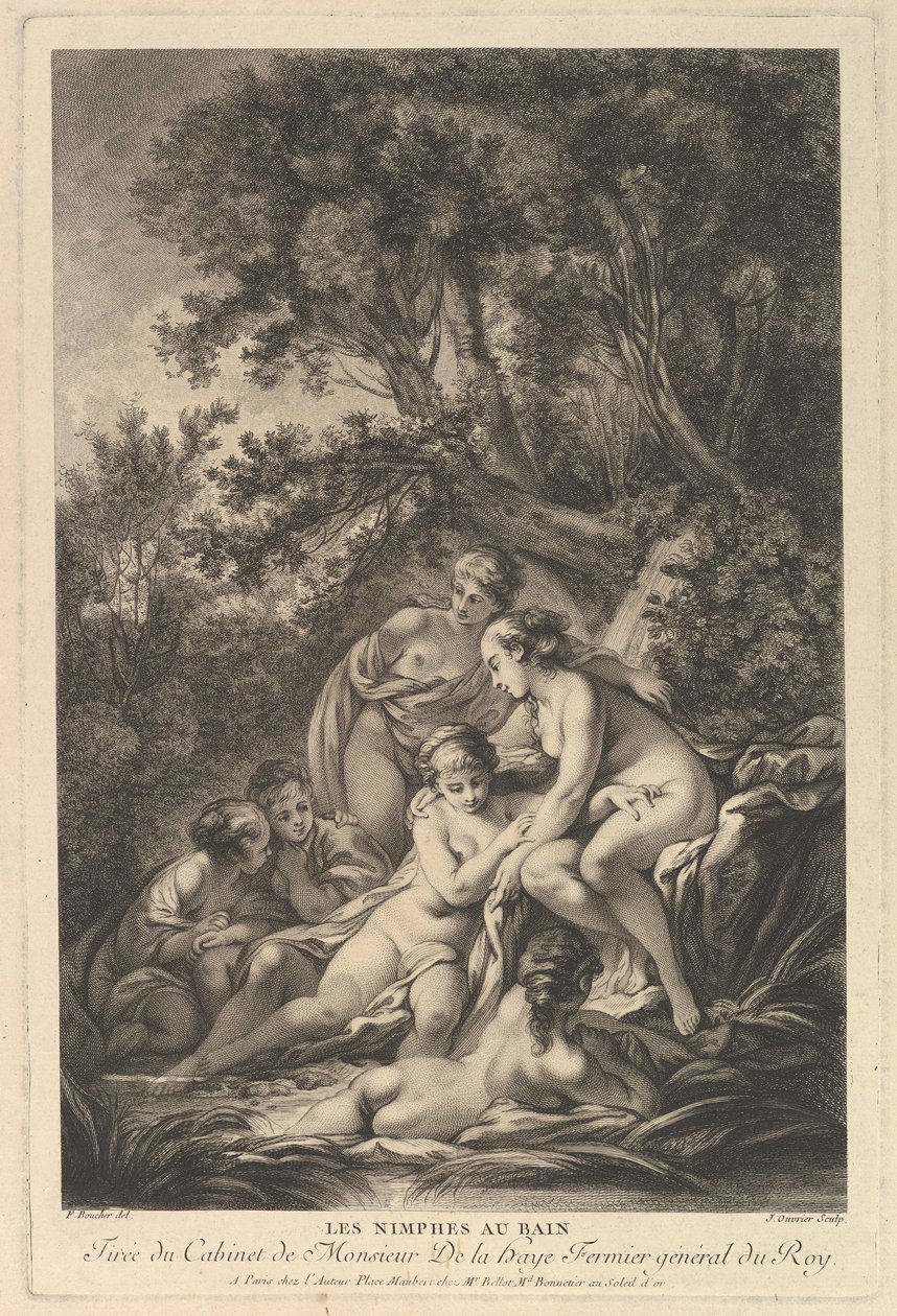 Les Nimphes au Bain Nymferna vid badet, 1700-talet. av Jean Ouvrier