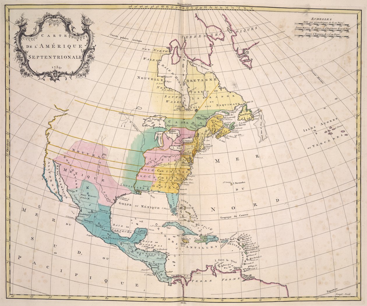 America, från "Methodical Atlas..." av Jean Palairet
