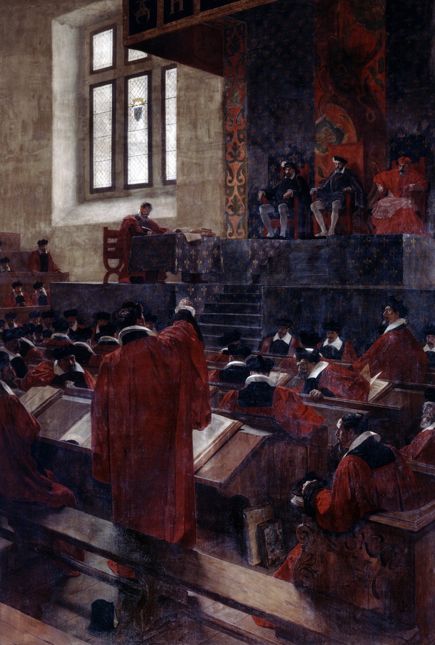 Anne du Bourg och Henry II i Paris-parlamentet, 10 juni 1559, 1893 av Jean Paul Laurens