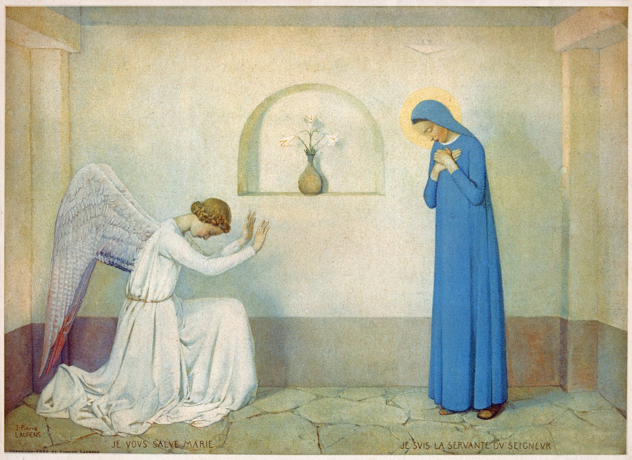 Bebådelse till Jungfrun. cirka 1920 (illustration) av Jean Paul Laurens