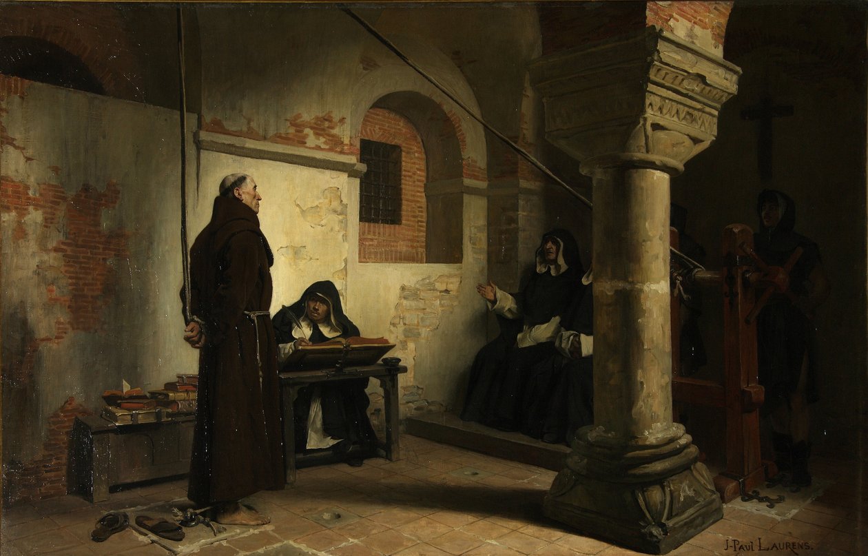 Bernard Délicieux inför inkvisitionsdomstolen, ca 1881 av Jean Paul Laurens