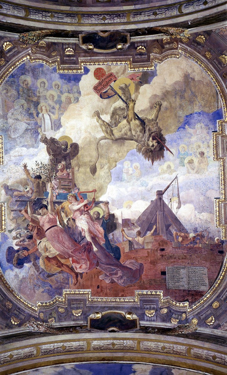Tak i stadshuset i Toulouse: Allegori över Simon de Montforts död av Jean Paul Laurens av Jean Paul Laurens