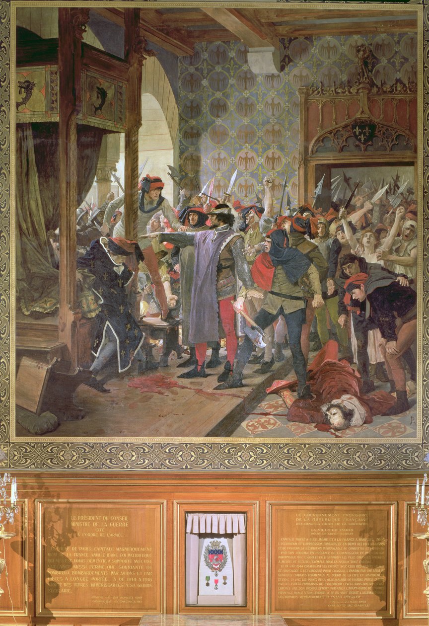 Etienne Marcel (d.1358) skyddade Dauphinen från pöbeln 1358 av Jean Paul Laurens