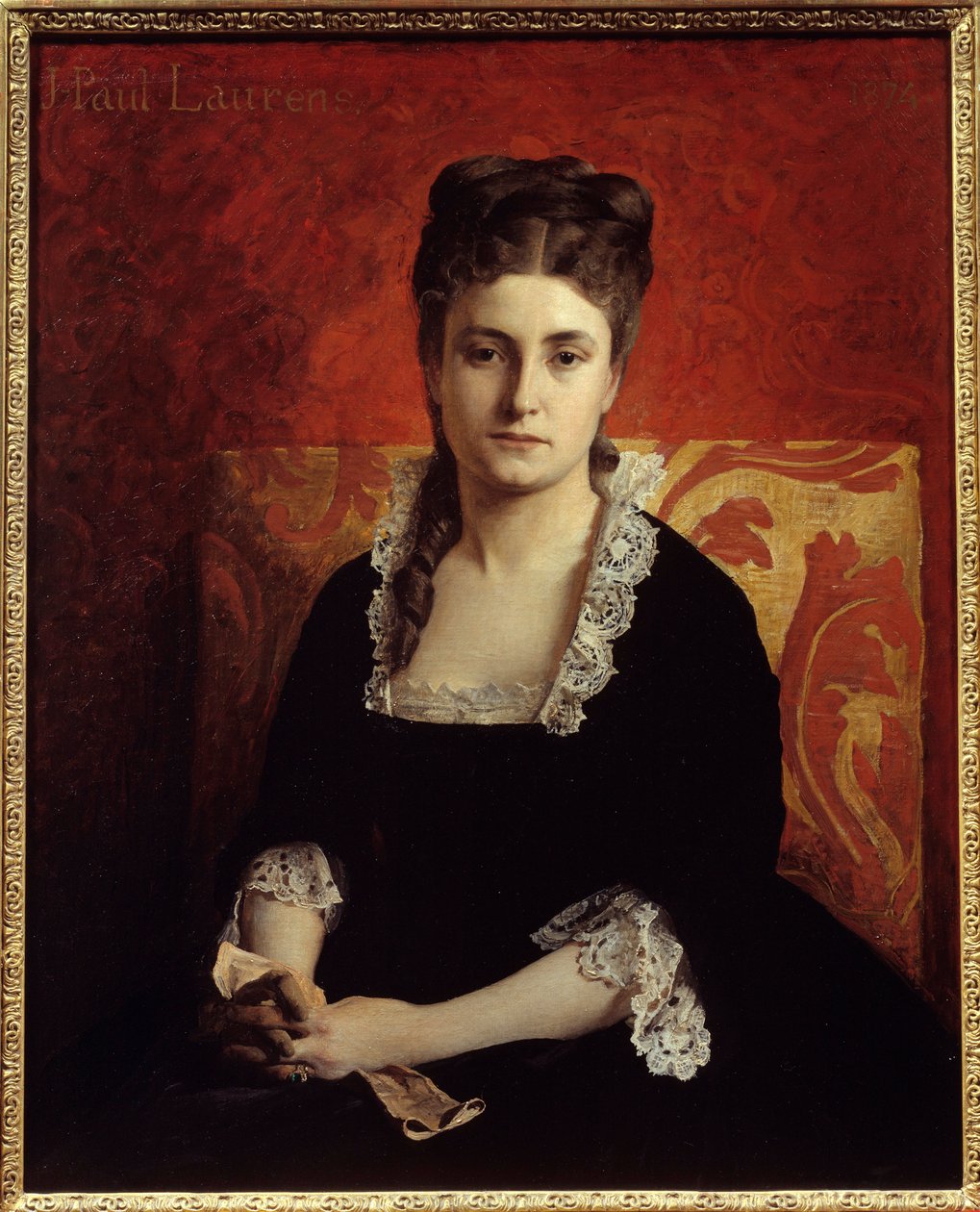 Porträtt av kvinna. Målning av Jean Paul Laurens (1838-1921) av Jean Paul Laurens