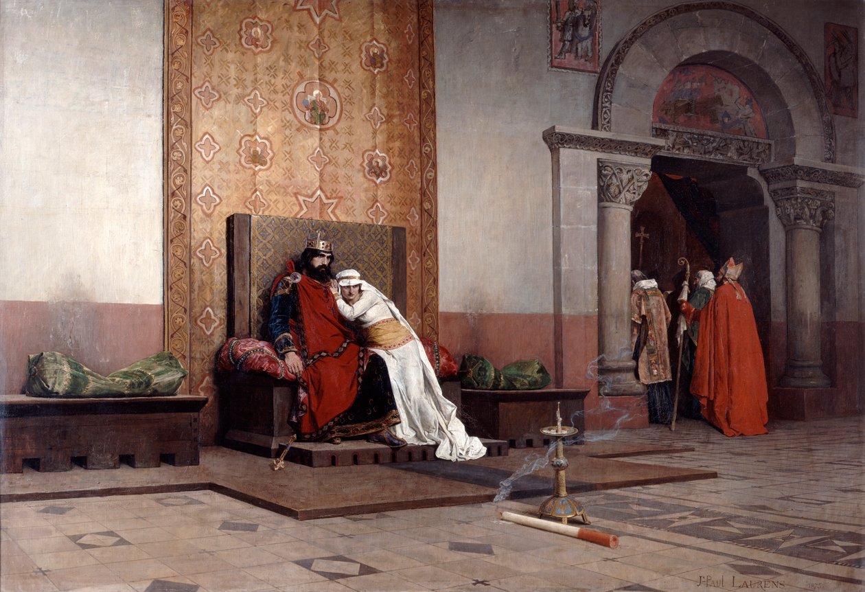 Exkommunikationen av Robert den fromme, 1875 av Jean Paul Laurens