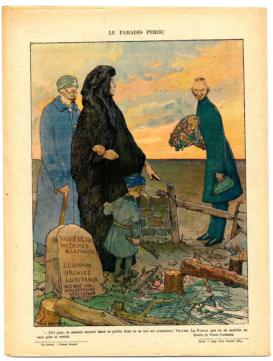Det röda skrattet (Le Rire Rouge), satirisk i färger av Jean Paul Laurens