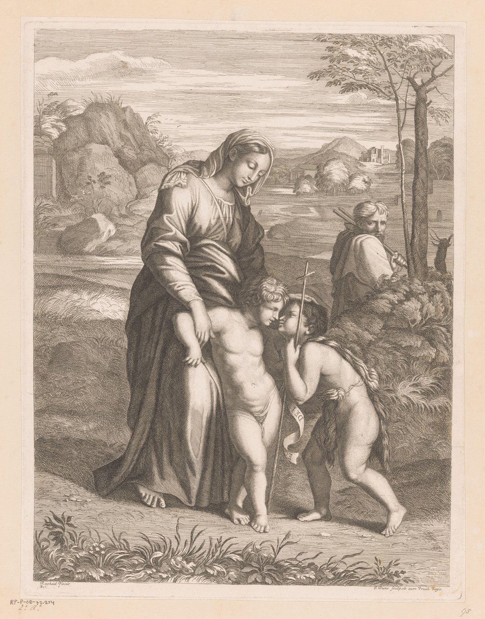 Helig familj med Johannes Döparen av Jean Pesne